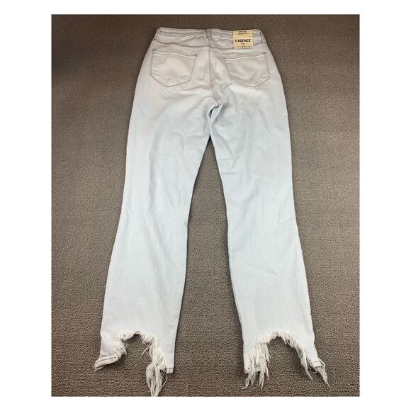 L‘Agence Women’s Sz 27 White Distressed Fringe High Rise High Line Skinny Jeans - Picture 2 of 14